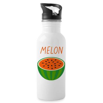 Melon Watermelon Fresh Summer Frui - Water bottle with straw - white - Right