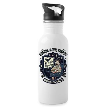 Horror Movie Fan Cinephile - Water bottle with straw - white - Right