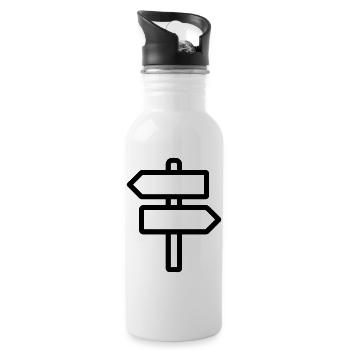 directional sign - Water bottle with straw - white - Right
