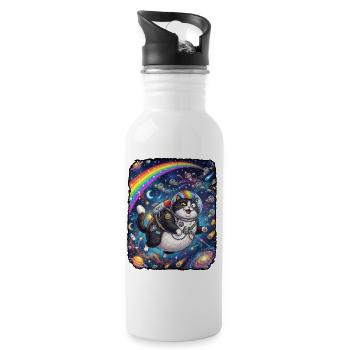 Crazy Cat Universe - Water bottle with straw - white - Right