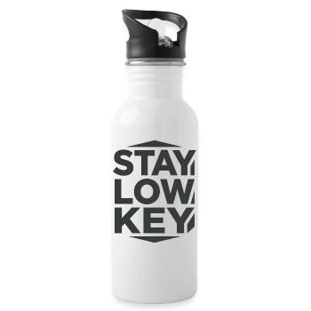 Stay Low Key – Calm Living Aesthetics - Water bottle with straw - white - Right