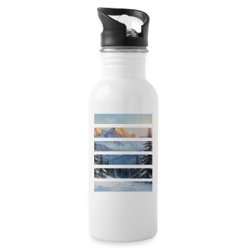 Horizon Montagneux en Strates - Gourde avec paille intégrée - blanc - Droite