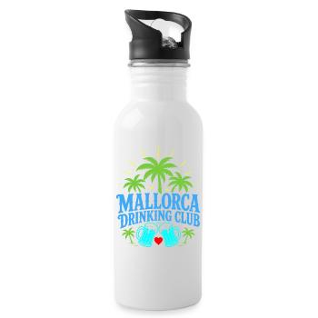 Malle 2026 Mallorca Drinking Club - Trinkflasche mit integriertem Trinkhalm - Weiß - Rechts
