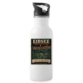 Eibsee Heimat - Trinkflasche mit integriertem Trinkhalm - Weiß - Rechts