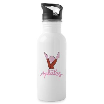 Pilates Élan Rose - Trinkflasche mit integriertem Trinkhalm - Weiß - Rechts