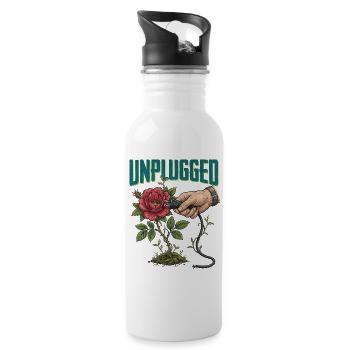 Unplugged - Water bottle with straw - white - Right