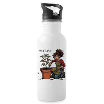 Jardinier en pot – plante de tomate - Gourde avec paille intégrée - blanc - Droite