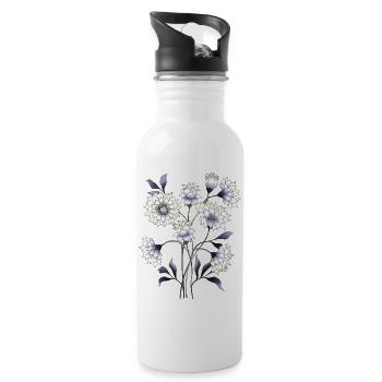 Fleur - Gourde avec paille intégrée - blanc - Droite
