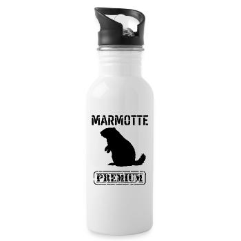 Marmotte premium  - Gourde avec paille intégrée - blanc - Droite