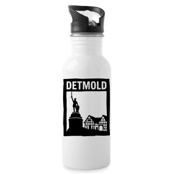 detmold wahrzeichen siilhouette - Trinkflasche mit integriertem Trinkhalm - Weiß - Rechts