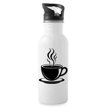 Kaffeetasse - Trinkflasche mit integriertem Trinkhalm - Weiß - Rechts