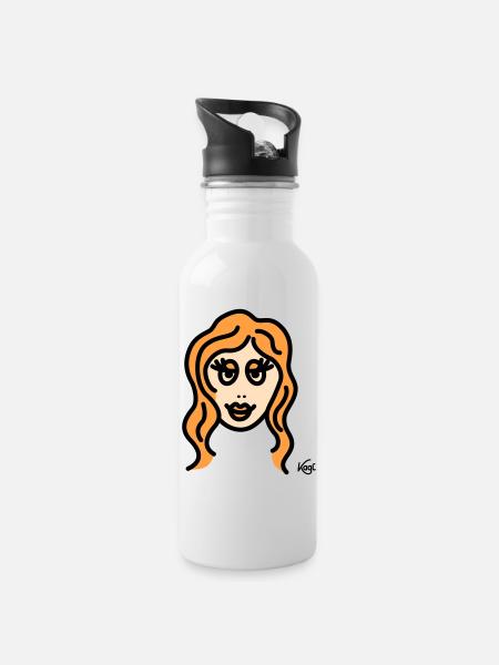 Virgo tall - Water bottle with straw - white