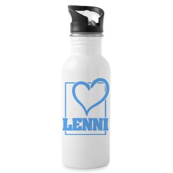LENNI Herz Logo Shirt - Trinkflasche mit integriertem Trinkhalm - Weiß - Rechts