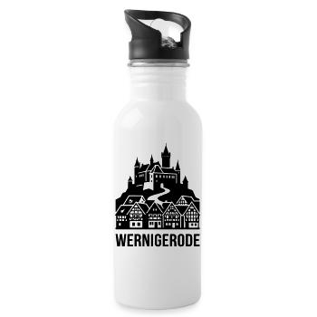 Wernigerode Harz - Trinkflasche mit integriertem Trinkhalm - Weiß - Rechts