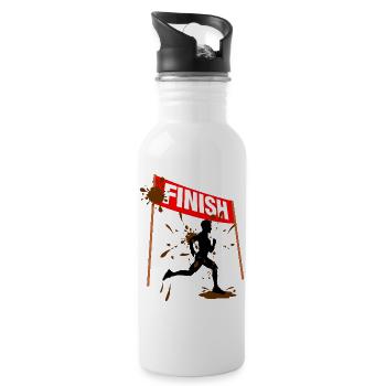 Mud Run Finisher Men - Water bottle with straw - white - Right