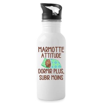 Marmotte Attitude Dormir Plus - Gourde avec paille intégrée - blanc - Droite