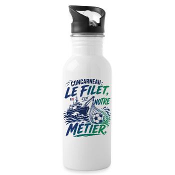 Concarneau Filet Foot - Trinkflasche mit integriertem Trinkhalm - Weiß - Rechts