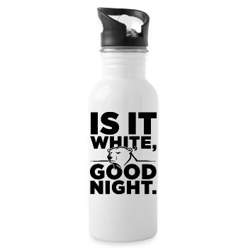 Bär Eisbär Is It White Good Night Arktis Raubtier  - Trinkflasche mit integriertem Trinkhalm - Weiß - Rechts