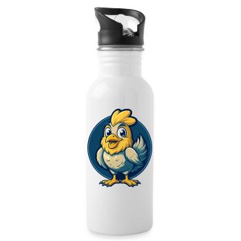 Mascotte de Chicken Kawaii Logo clipart Logo - Gourde avec paille intégrée - blanc - Droite