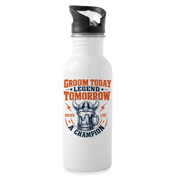 Groom Today Legend Tomorrow - Water bottle with straw - white - Right