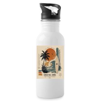 Affiche Coastal Soul Surf - Gourde avec paille intégrée - blanc - Droite