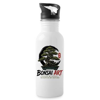 Japanische Bonsai-Baum Pflanze Bonsai-Art Bonsai - Trinkflasche mit integriertem Trinkhalm - Weiß - Rechts