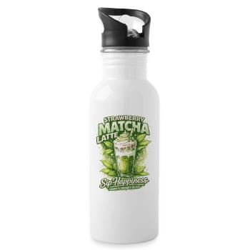 Latte Matcha à la Fraise Bliss - Gourde avec paille intégrée - blanc - Droite
