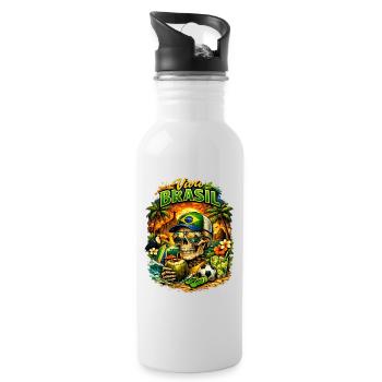Brazil - Water bottle with straw - white - Right