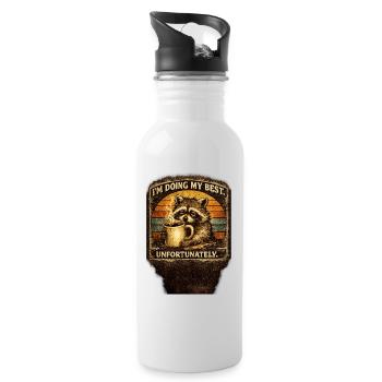 I’m Doing My Best Funny Raccoon - Water bottle with straw - white - Right