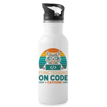 Fonctionner sous Code et Caffeine Cat - Gourde avec paille intégrée - blanc - Droite