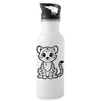 Guépard - Gourde avec paille intégrée - blanc - Droite