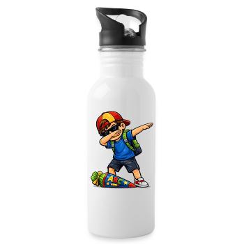 Dabbing ABC Sagittarius (brunette) - Water bottle with straw - white - Right