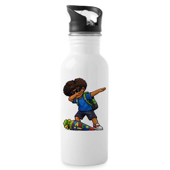 Dabbing ABC-Schütze Afro - Trinkflasche mit integriertem Trinkhalm - Weiß - Rechts