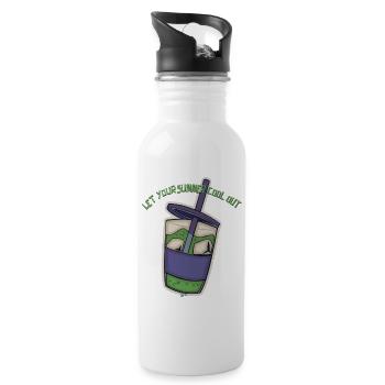 Sommerkühl-Drink Sticker - Trinkflasche mit integriertem Trinkhalm - Weiß - Rechts