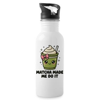 Matcha Made Me Do It Kawaii Matcha - Trinkflasche mit integriertem Trinkhalm - Weiß - Rechts
