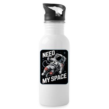 Need My Space Astronaut - Trinkflasche mit integriertem Trinkhalm - Weiß - Rechts