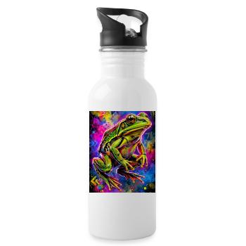 frog - Water bottle with straw - white - Right
