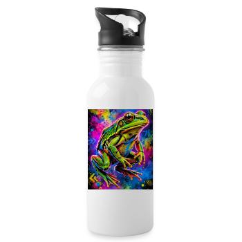 frog - Water bottle with straw - white - Right