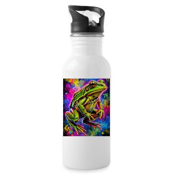 frog - Water bottle with straw - white - Right