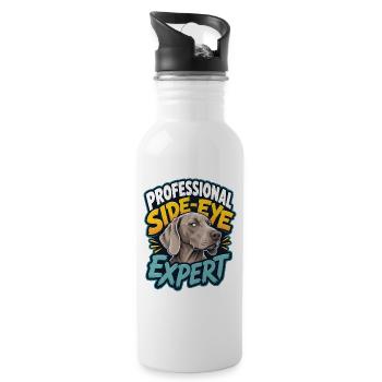 Weimaraner - Water bottle with straw - white - Right