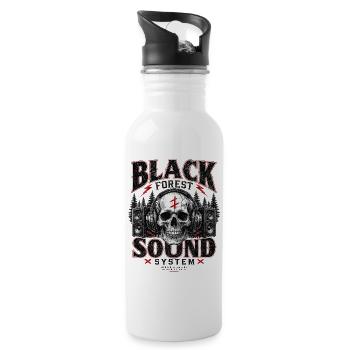 Black Forest Sound Skull - Water bottle with straw - white - Right