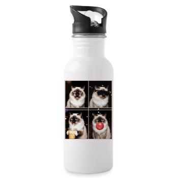 Cats Sacred Birman Cat - Water bottle with straw - white - Right