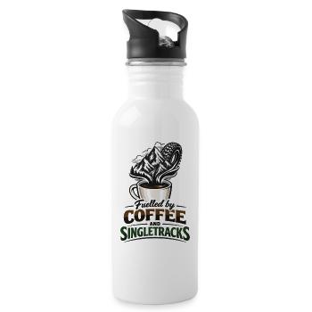 Alimenté par le café et les singletracks MTB Coffee Mugs - Gourde avec paille intégrée - blanc - Droite