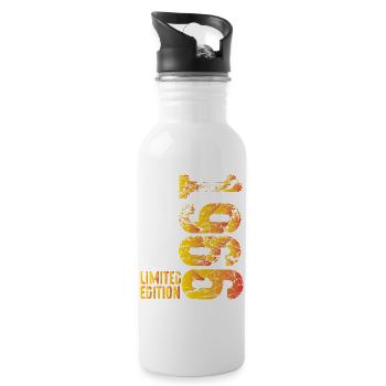 60th Birthday Gift Limited Built in 1966 - Water bottle with straw - white - Right