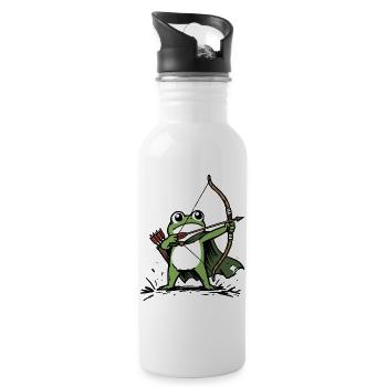 Frog Archer Archery Sport - Water bottle with straw - white - Right