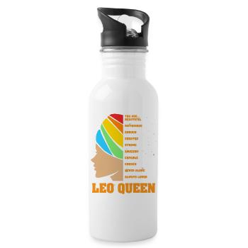 Sternzeichen Löwe - Trinkflasche mit integriertem Trinkhalm - Weiß - Rechts