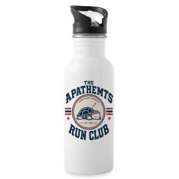 APATHETMTS Run Club Schildkröte - Trinkflasche mit integriertem Trinkhalm - Weiß - Rechts