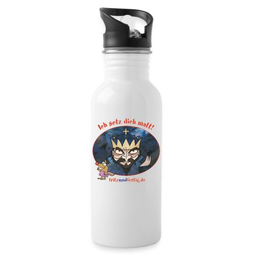 König Schwarz - Botella cantimplora con pajita integrada