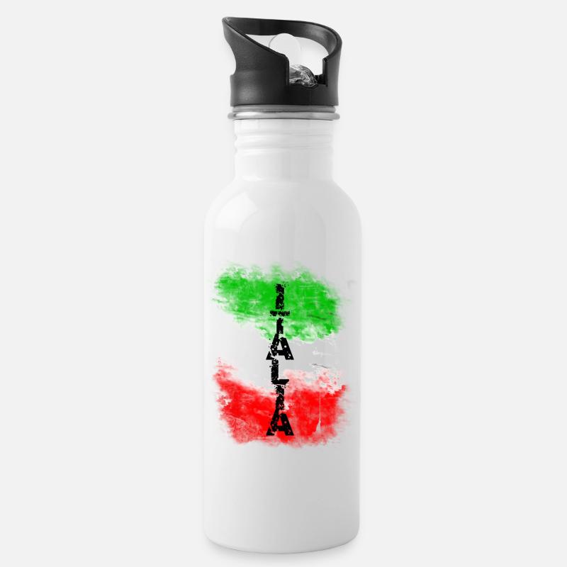 italia - Gourde avec paille intégrée - blanc