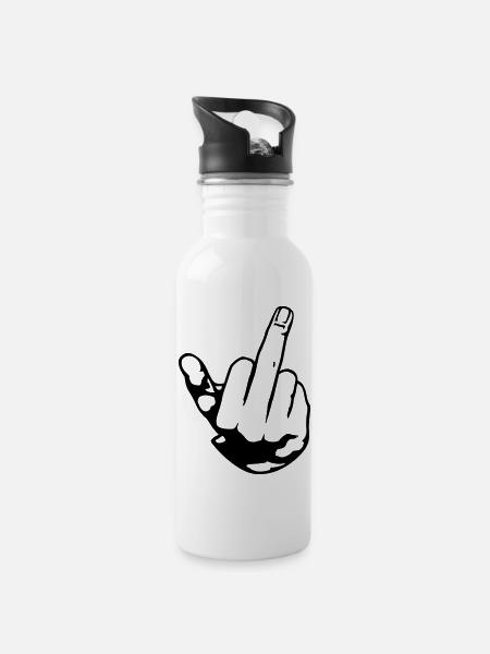 Finger - Trinkflasche mit integriertem Trinkhalm - Weiß